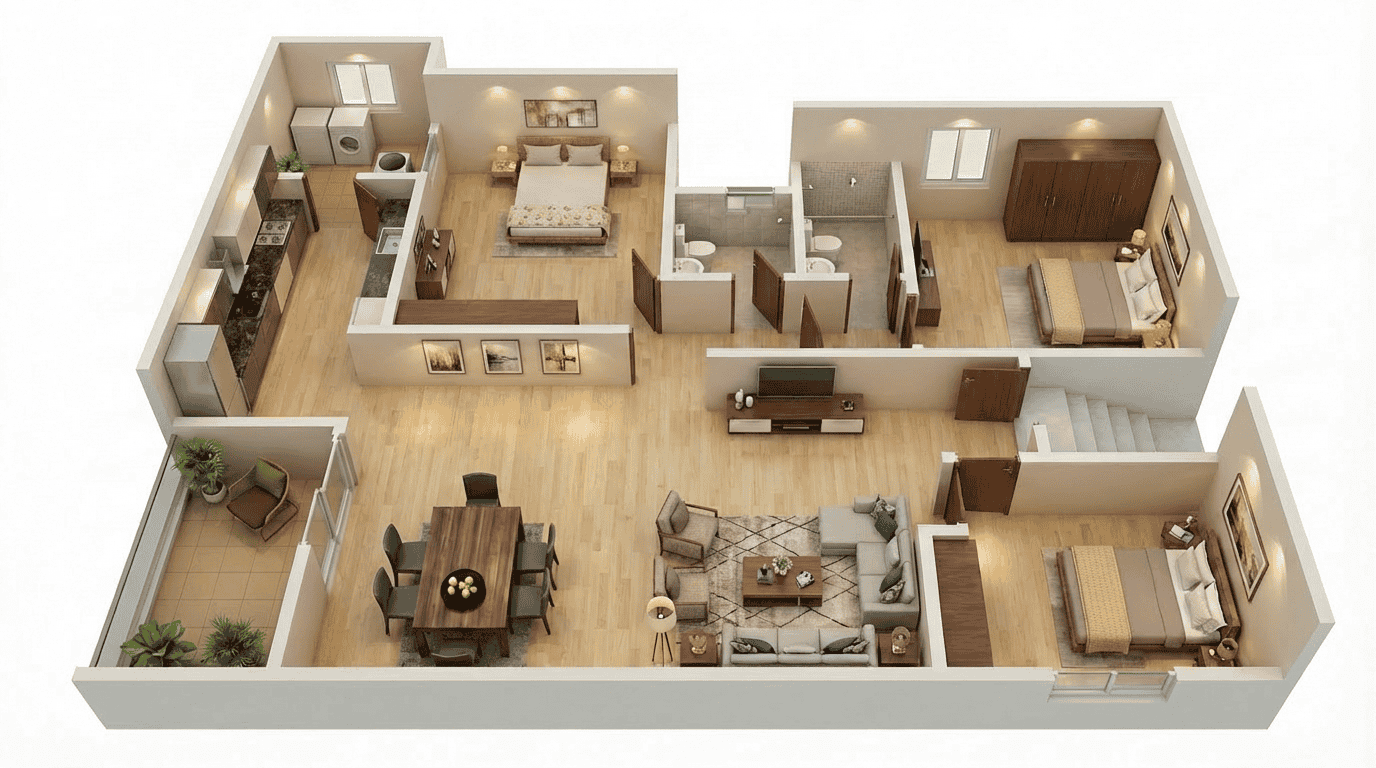 Web-Interio - AI Floor Plan to 3D Interior & Exterior Visualization